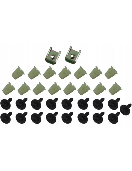 BMW 5 E60 04-10 motora aizsegs kārbas stiprinājumu komplekts 34gab